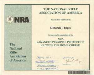 NRA Certificate Deborah Reyes