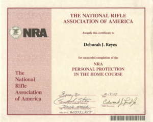 Deborah Reyes, Guam, NRA Certificate